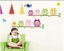 8 Cartoon Owl Friends Children Vinyl Wall Decals Nursery Sticker
